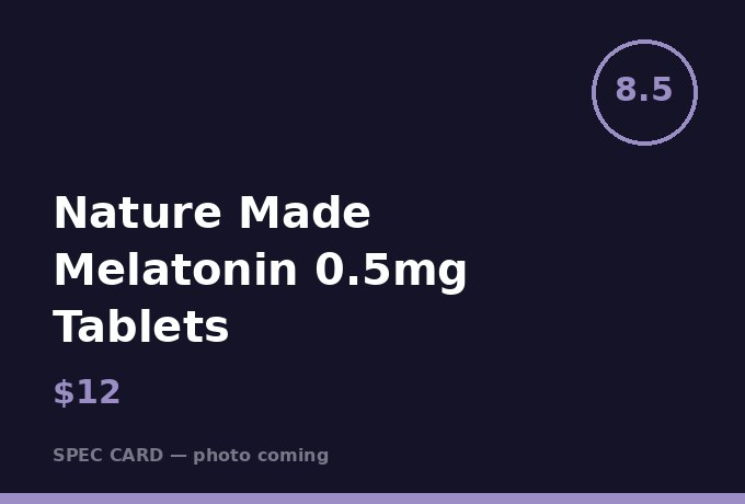 Nature Made Melatonin 0.5mg Tablets