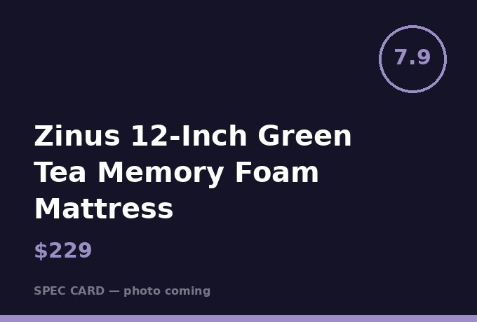 Zinus 12-Inch Green Tea Memory Foam Mattress